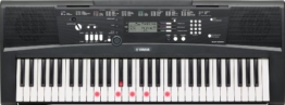 Yamaha EZ-220 Digital Keyboard (61 anschlagdynamische Tasten mit Beleuchtung) inkl.Netzteil -